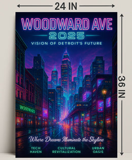 Woodward Ave 2025 Vision of Detroits Future Poster PosterGoat