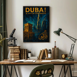 Dubai City Of Contrasts Poster For Modern Home Decor