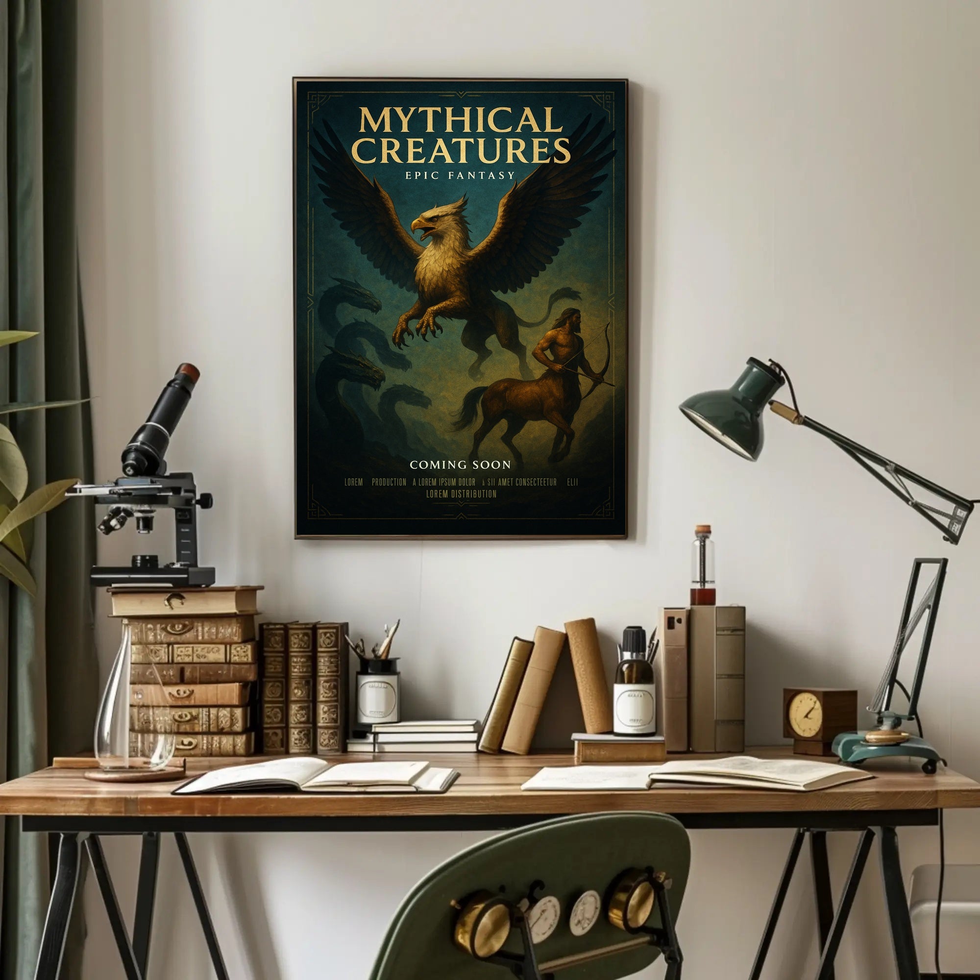 Mythical Creatures Epic Fantasy Poster