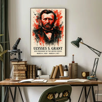 Ulysses S. Grant Watercolor Portrait Historical or Presidential Poster