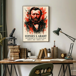 Ulysses S. Grant Watercolor Portrait Historical or Presidential Poster