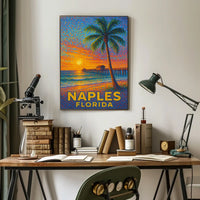 Naples Florida Sunset Poster Coastal Wall Art Decor