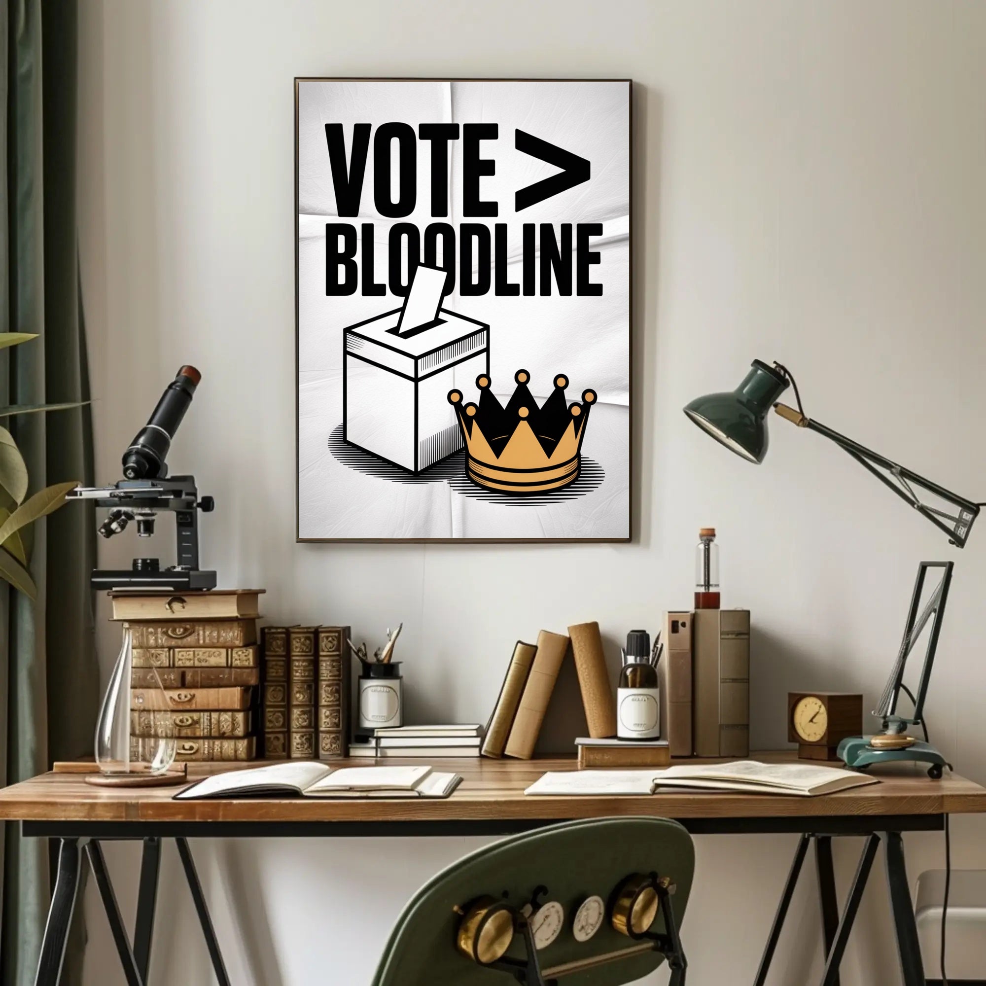 Democracy Versus Monarchy Political or Propaganda Poster