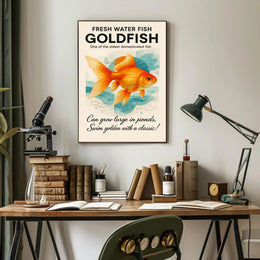 Goldfish Tranquility: Artistic Animal Poster