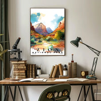 Zion Watercolor Wall Art Poster