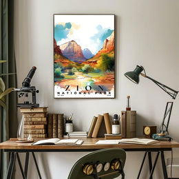 Zion Watercolor Wall Art Poster
