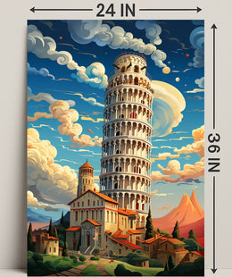 The Leaning Tower Of Pisa Artistic Poster PosterGoat