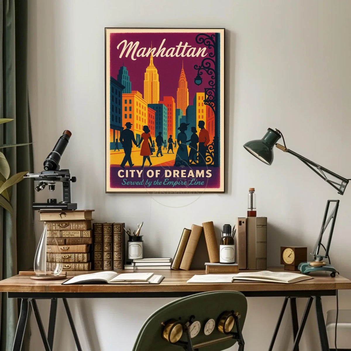 Manhattan City of Dreams Vintage Travel Poster