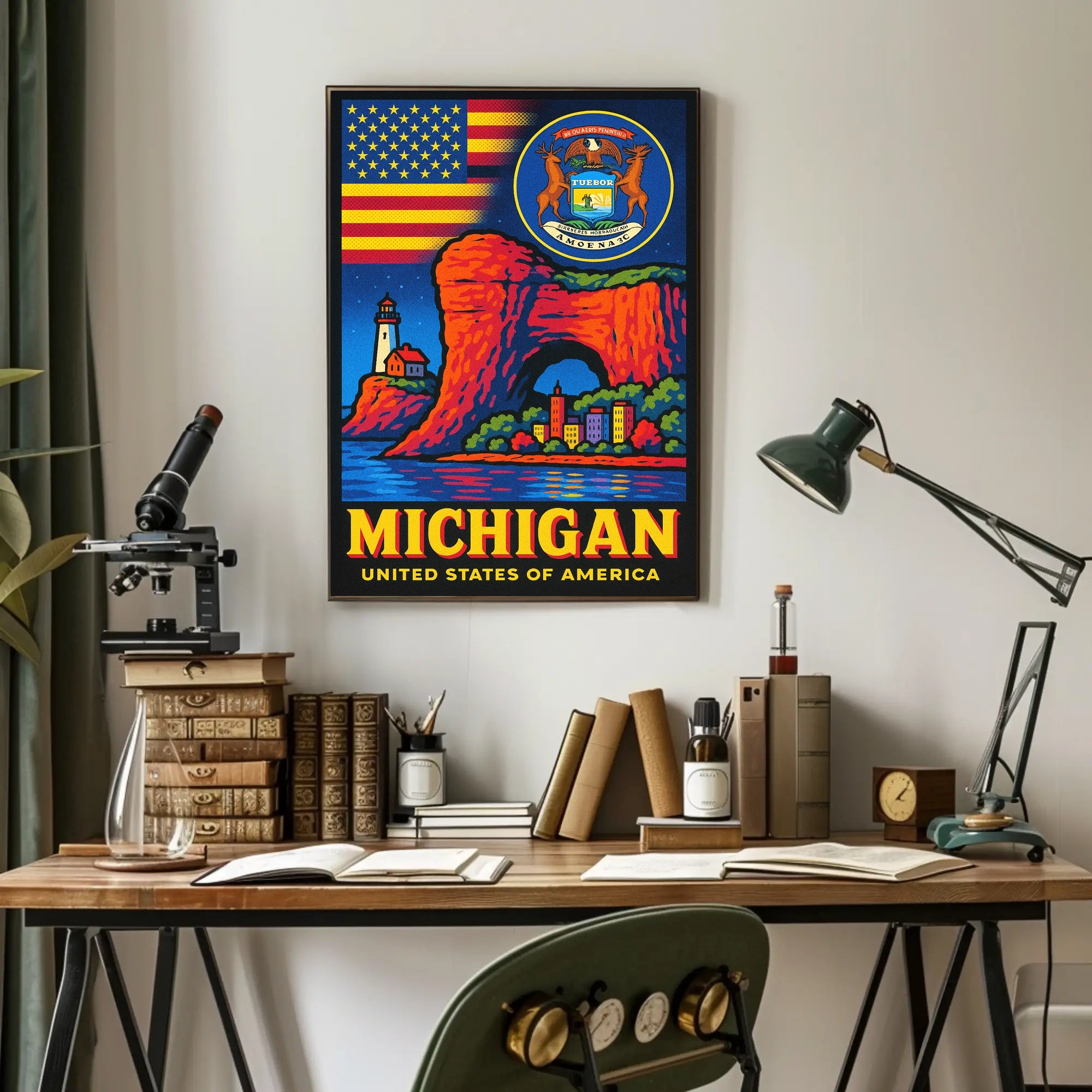 Michigan United States of America Poster PosterGoat