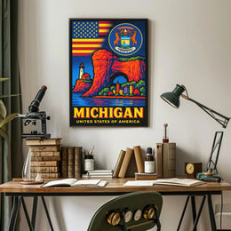 Michigan United States of America Poster PosterGoat