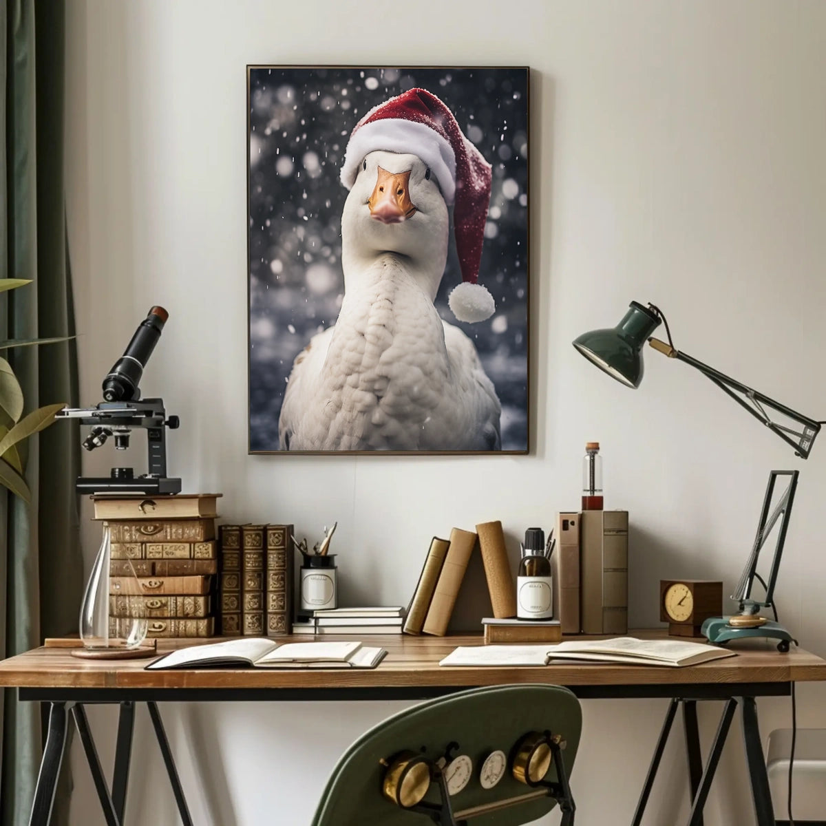 Festive Goose In Winter Wonderland Poster