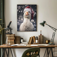 Festive Goose In Winter Wonderland Poster
