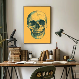Human Skull Mortality Decay Illustration Poster