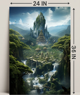 Enchanted Mountain City Poster