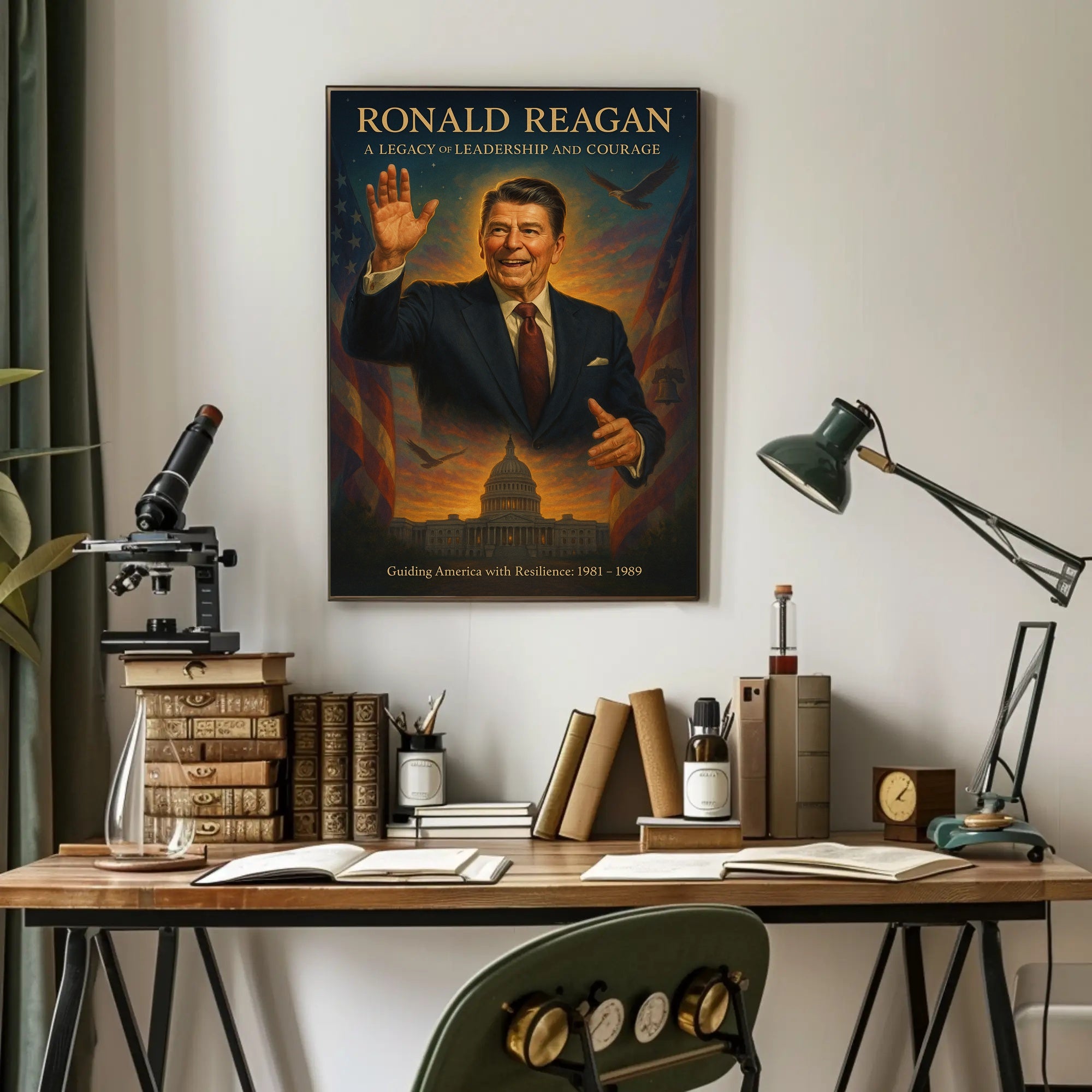 American Leadership 1981-1989 Historical Presidential Poster