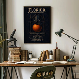 Florida Sunshine State Vintage Travel Art Poster