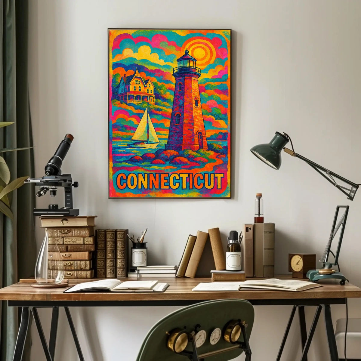 Vibrant Connecticut Lighthouse Poster