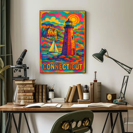 Vibrant Connecticut Lighthouse Poster