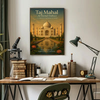 Taj Mahal Vintage Travel Poster Wall Art Print