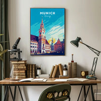 Munich New Town Hall Travel Poster