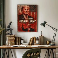 Donald Trump 47th President Vintage Scenic Patriotic Wall Art Collectible Poster