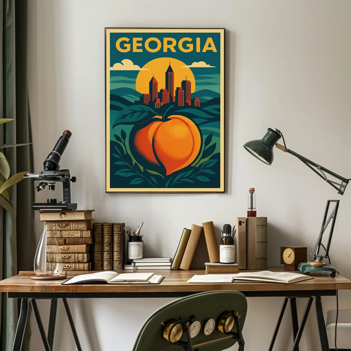 Georgia Peach and Skyline Poster