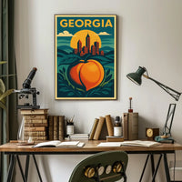 Georgia Peach and Skyline Poster