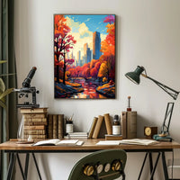 Urban Autumn Escape in New York Travel Poster