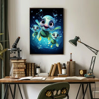 Underwater Adventure: Playful Sea Turtles Poster
