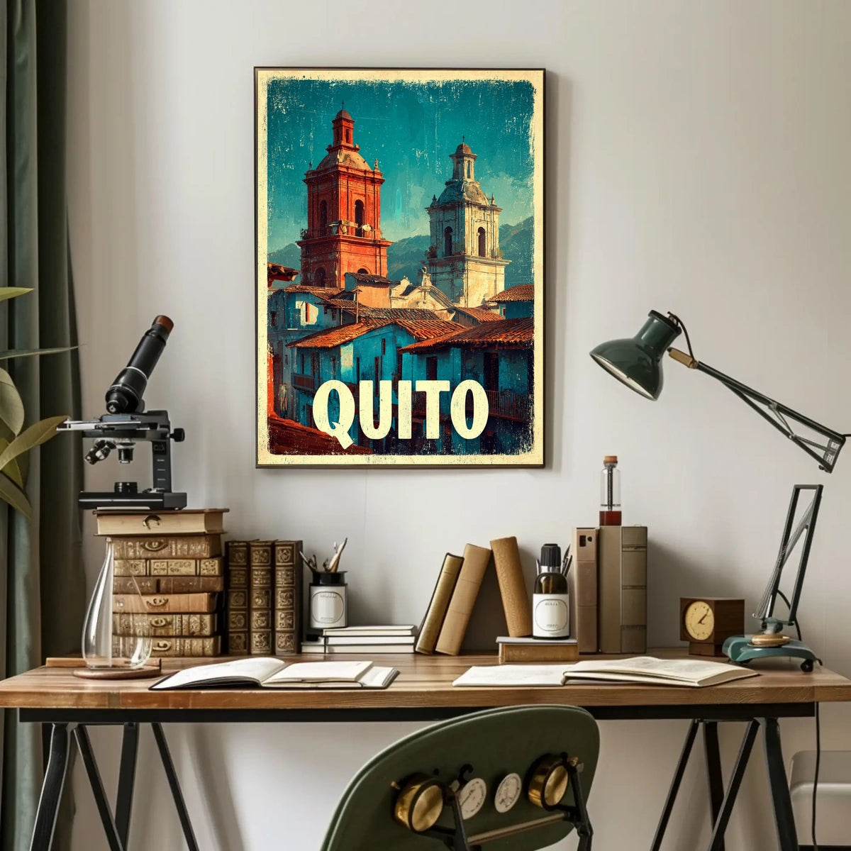 Quito Vintage Cityscape Poster