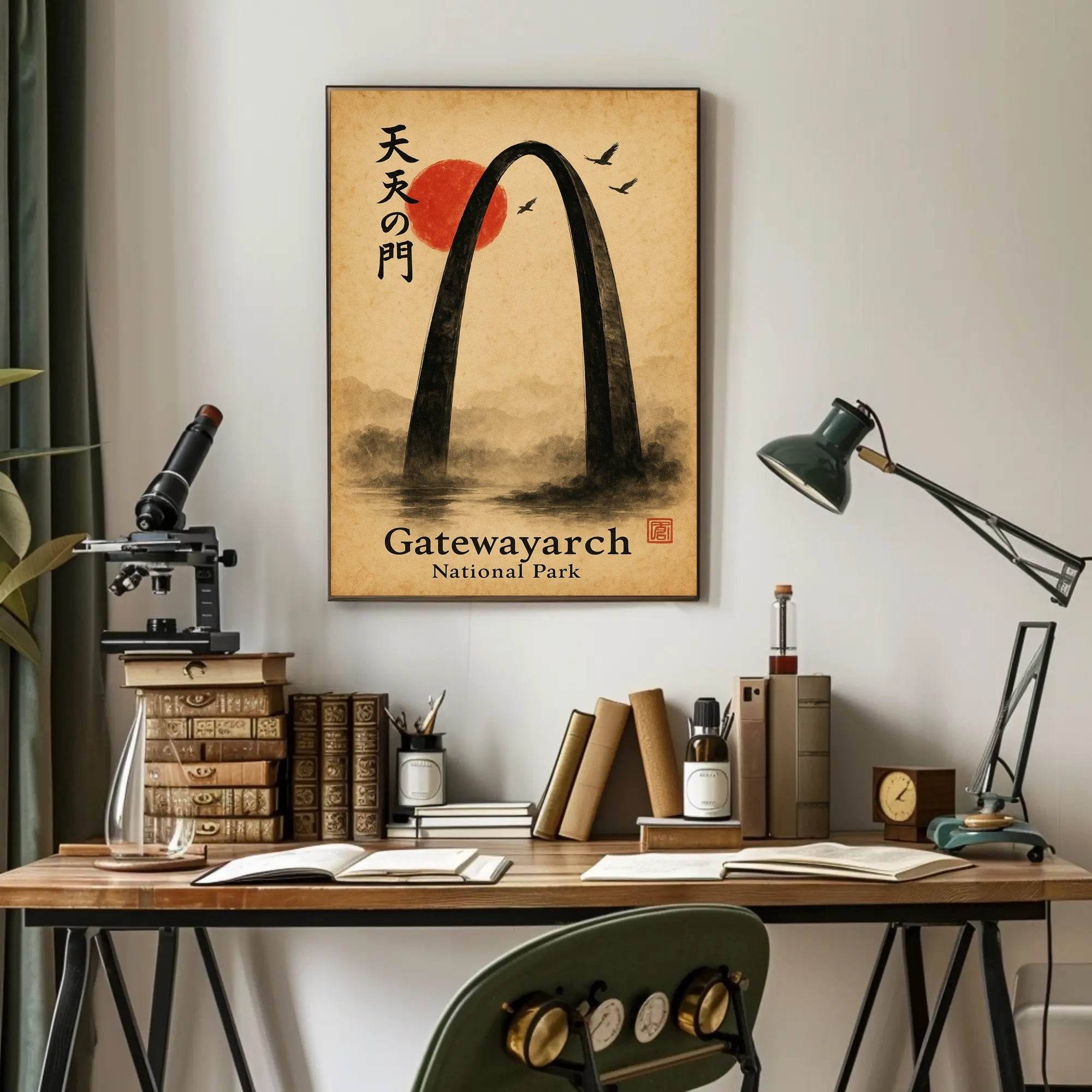Gateway Arch Ink Wash Cultural or Heritage Poster
