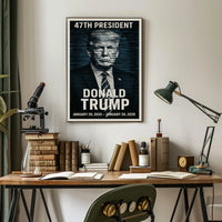 Donald Trump Visionary Leader in Blue Poster