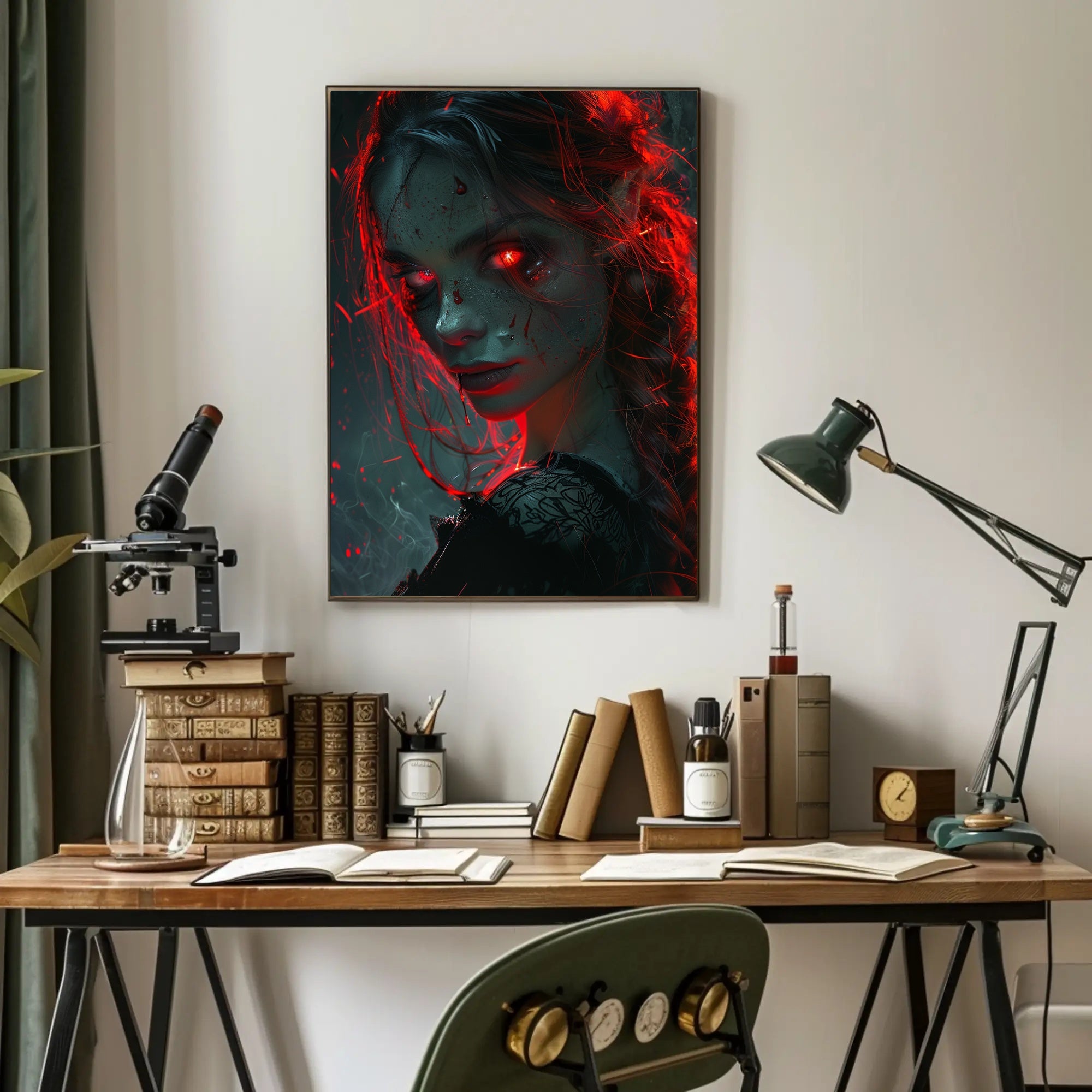 Enigmatic Red Glare Poster PosterGoat