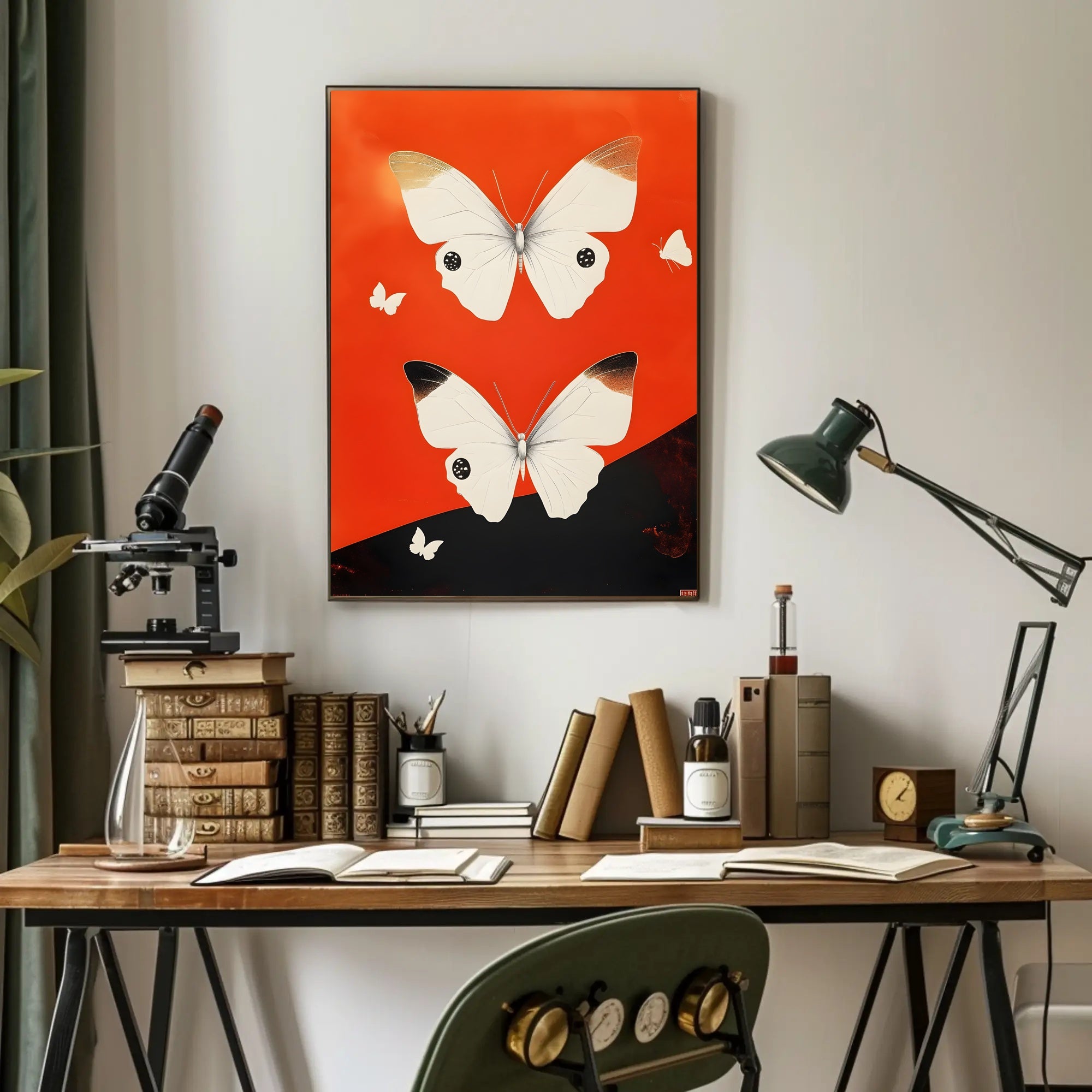 Butterflies High Contrast Poster Art Print