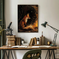 Enchanted Fox By The Fire William Morris Art Poster