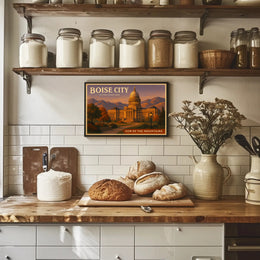 Boise City Gem of the Mountains Poster Art