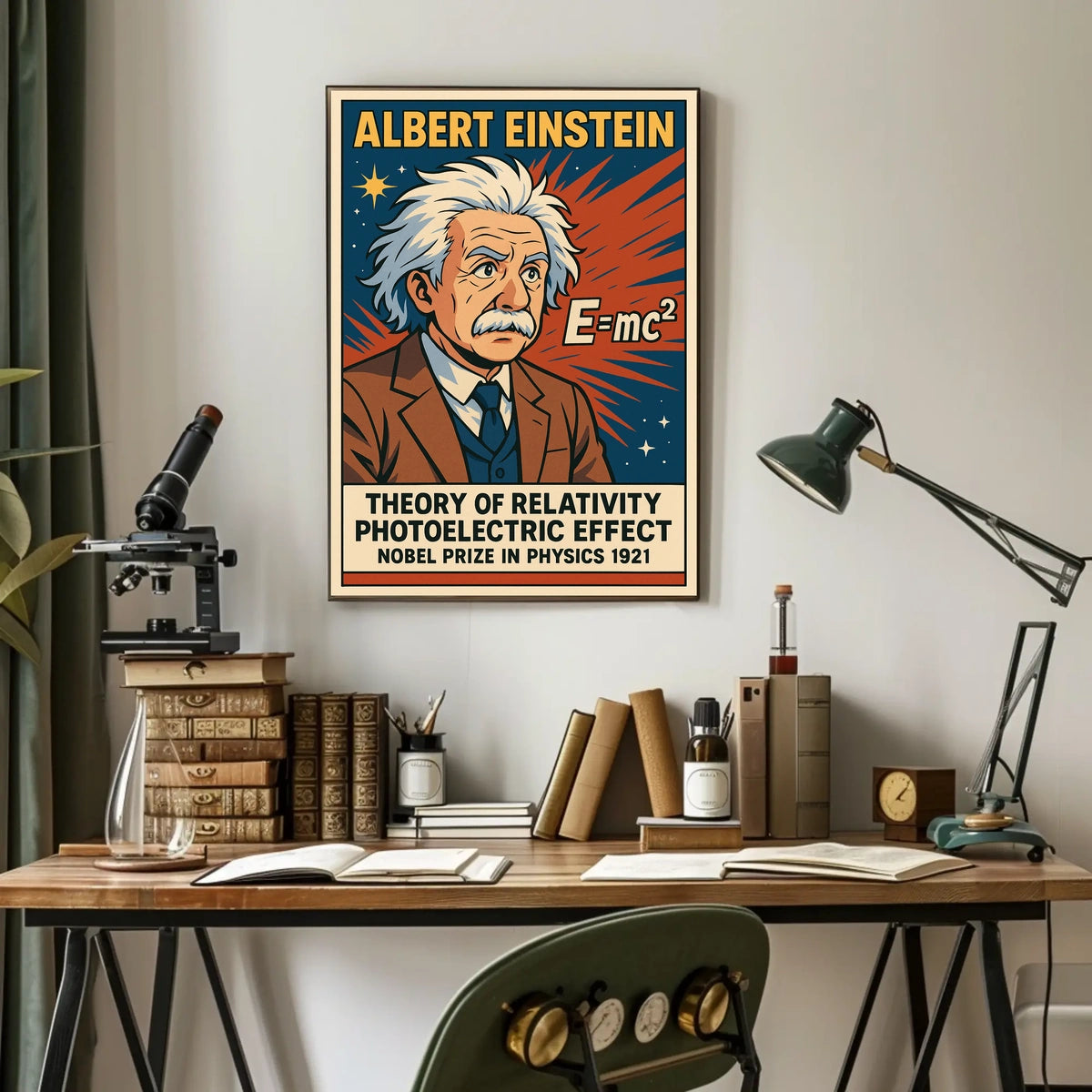 Albert Einstein Nobel Physics Vintage Poster