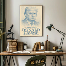 Trump Visionary Leader New Era Line Art Poster