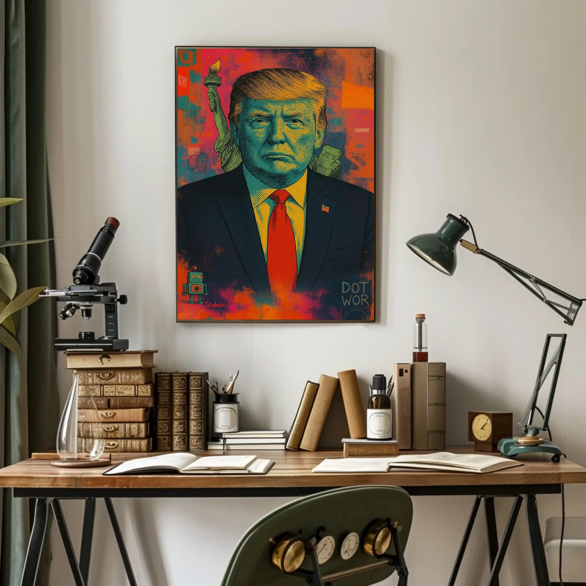 Pop-Art Statue of Liberty Political Propaganda Poster