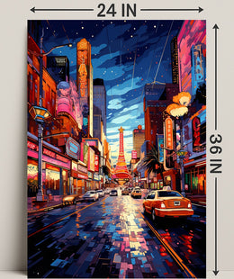 Neon Cityscape Poster