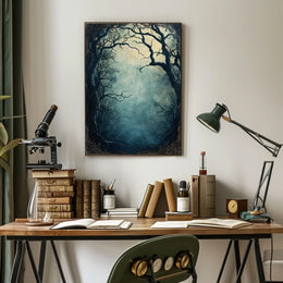 Mysterious Forest Scene Artistry Wall Decor Abstract Artistic Poster