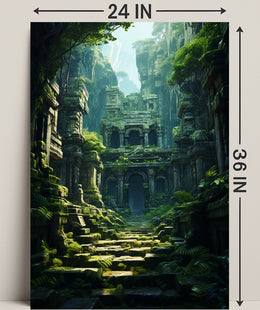 Ancient Jungle Ruins Poster