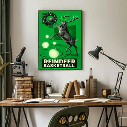 Reindeer Basketball Poster