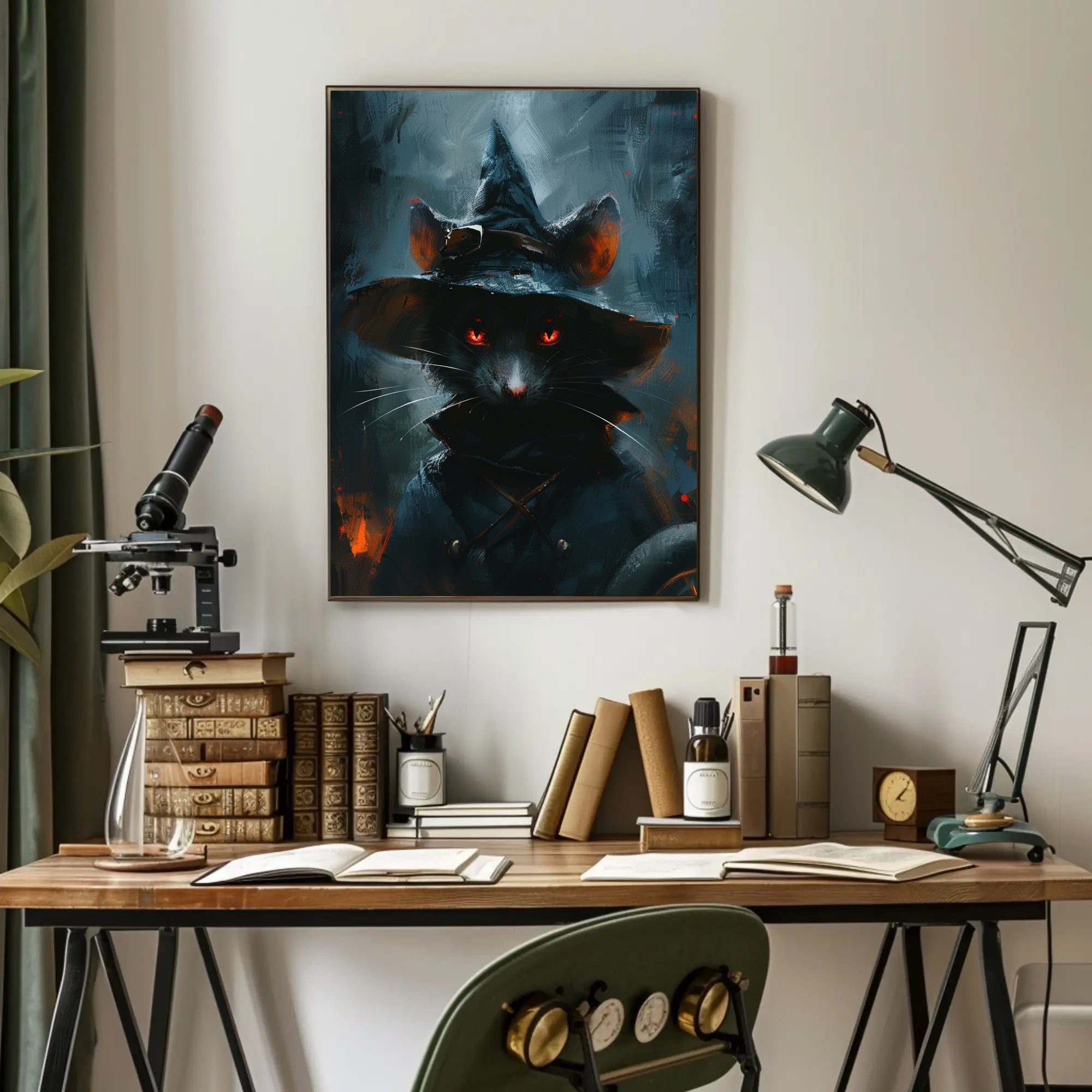 Enchanted Feline Sorcerer Poster PosterGoat