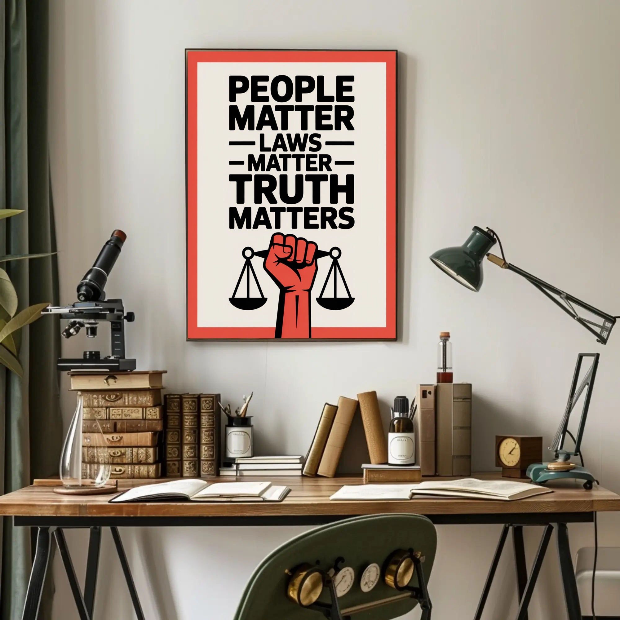 Justice and Equality Bold Political or Propaganda Poster