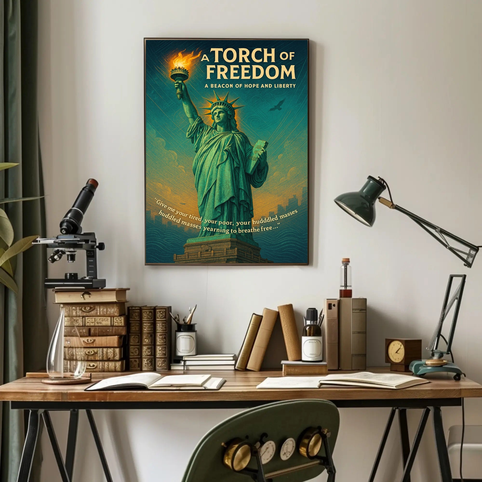 Statue of Liberty Vintage Art, Motivational or Quote Poster