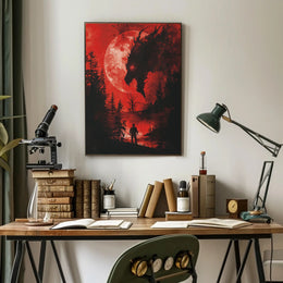 Mystical Egyptian Crow Art Poster with Geometric Patterns PosterGoat