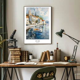 Scenic Harbor View of Hvar Croatia Travel Poster PosterGoat
