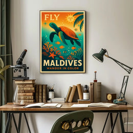 Fly to the Maldives Poster