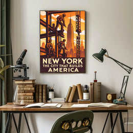 New York The City That Builds America Poster PosterGoat